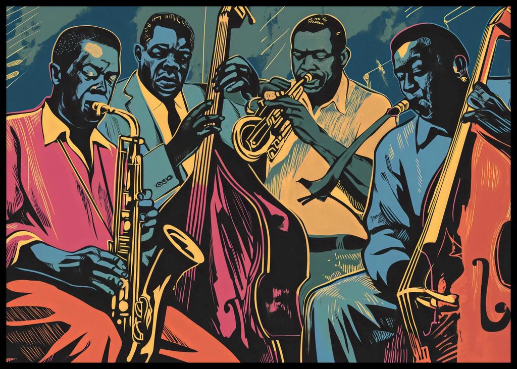 Plakat 84,1x59,4cm Jazzmusiker in Gaza