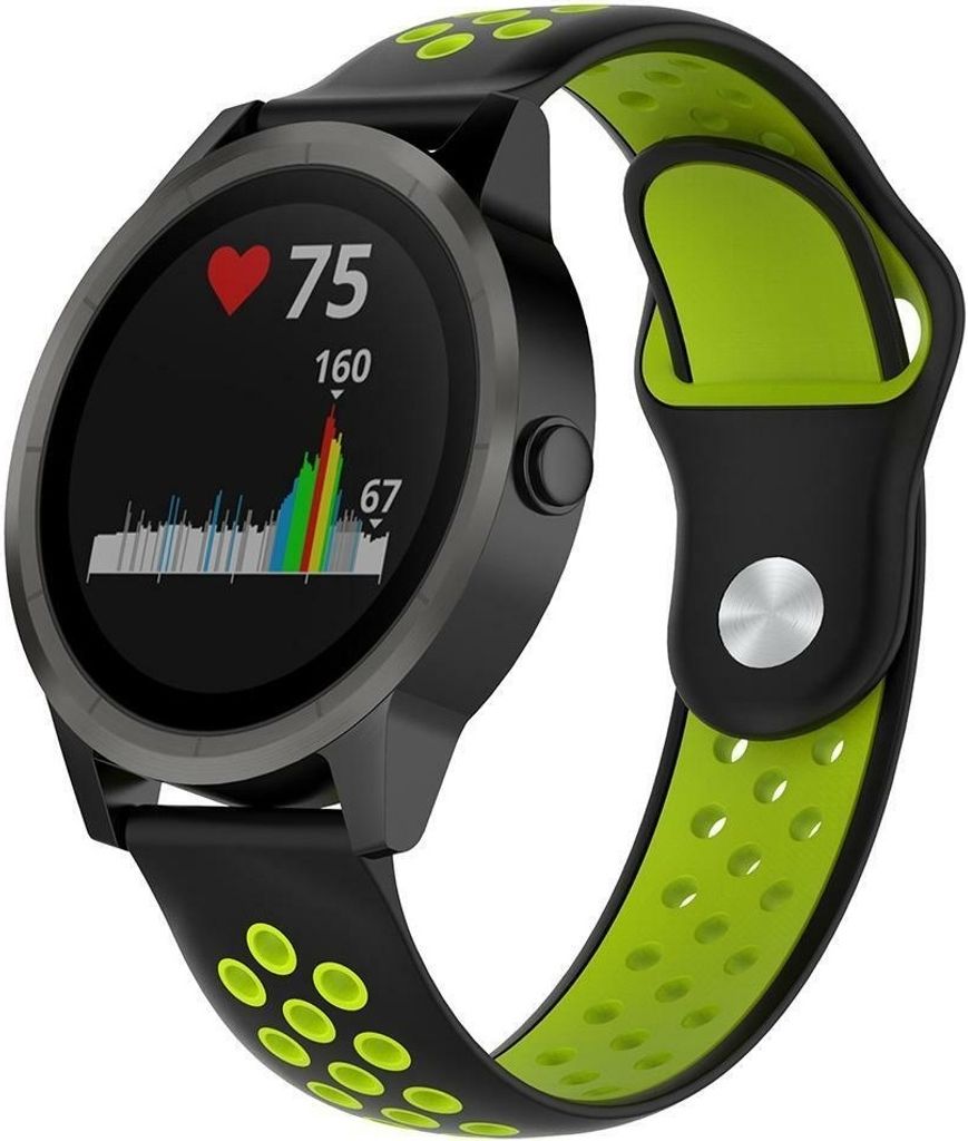 Strap-it Garmin Vivoactive 3 Sportband (Schwarz / Gelb)