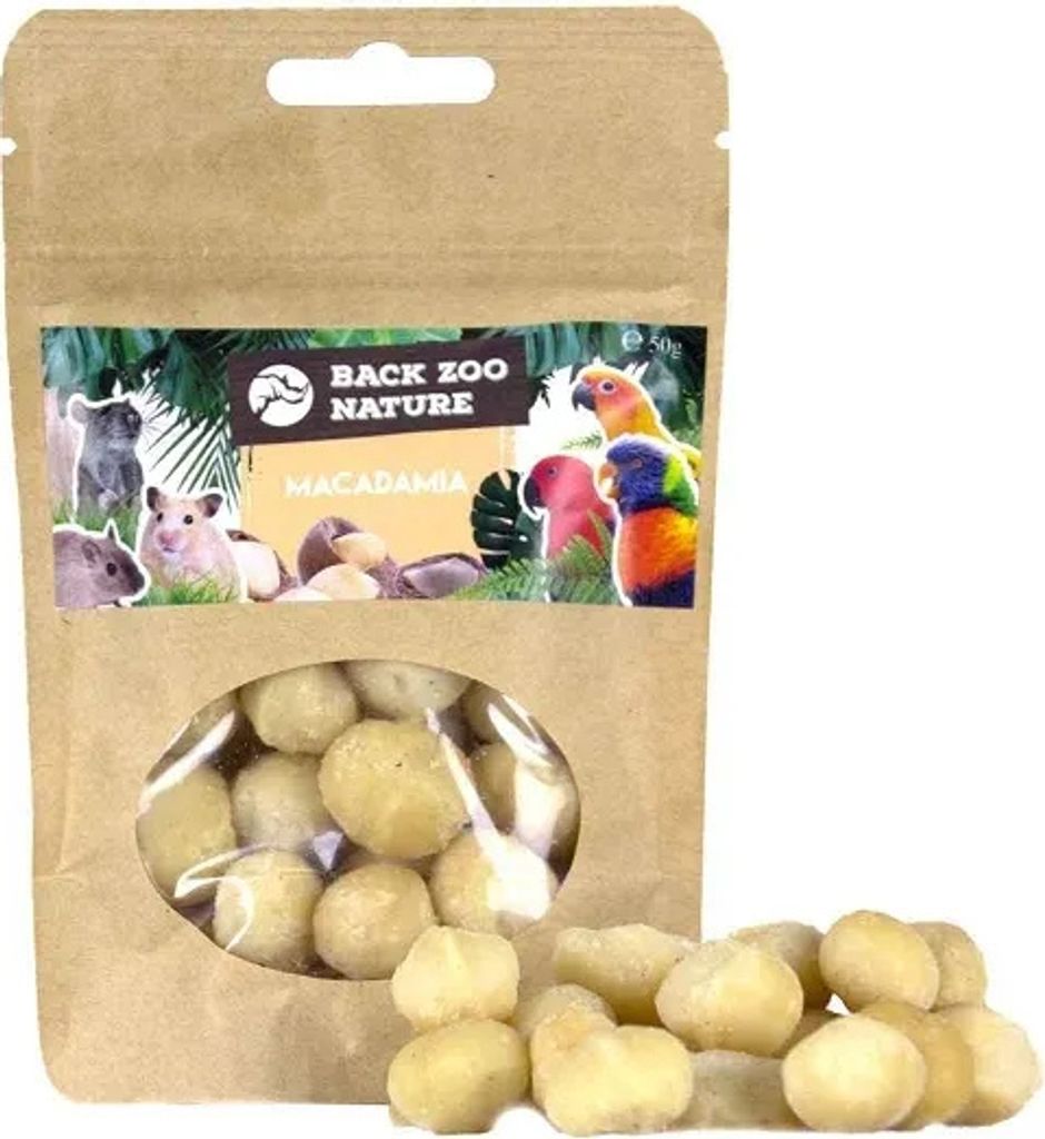 Back Zoo Nature Macadamia Nüsse für Papageien 50g - Hochwertiger Snack für Vögel