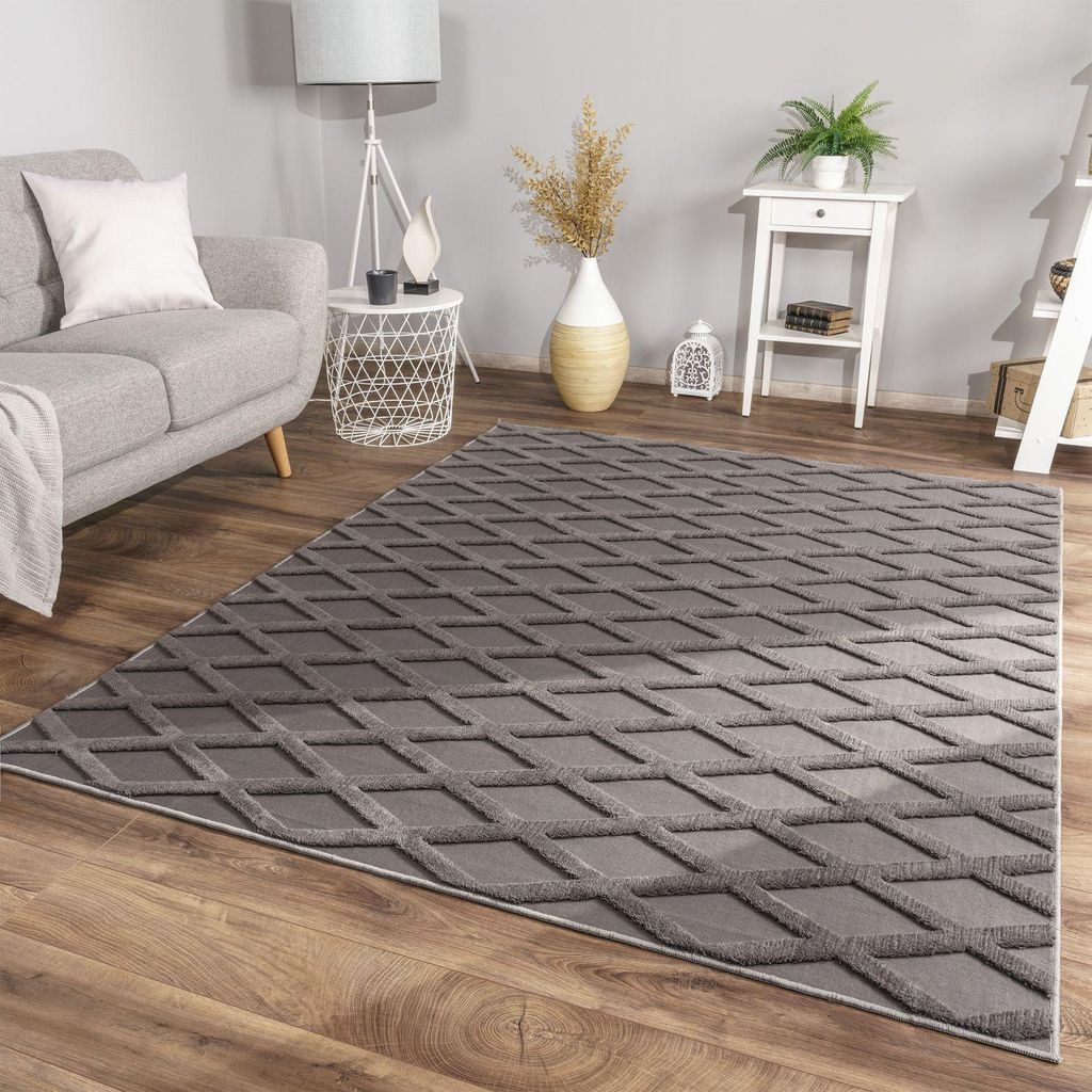 TT Home Wohnzimmer Teppich Esszimmer Kurzflor Produktbild 
