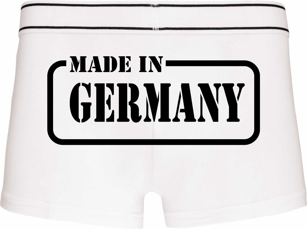 Boxershorts - Mann - Boxer-0019-man-white-h-S - weiß - S - hinten - GERMANY - lustiges Motiv - Spruch - Unterwäsche - Unterhose - Freizeit - lustig