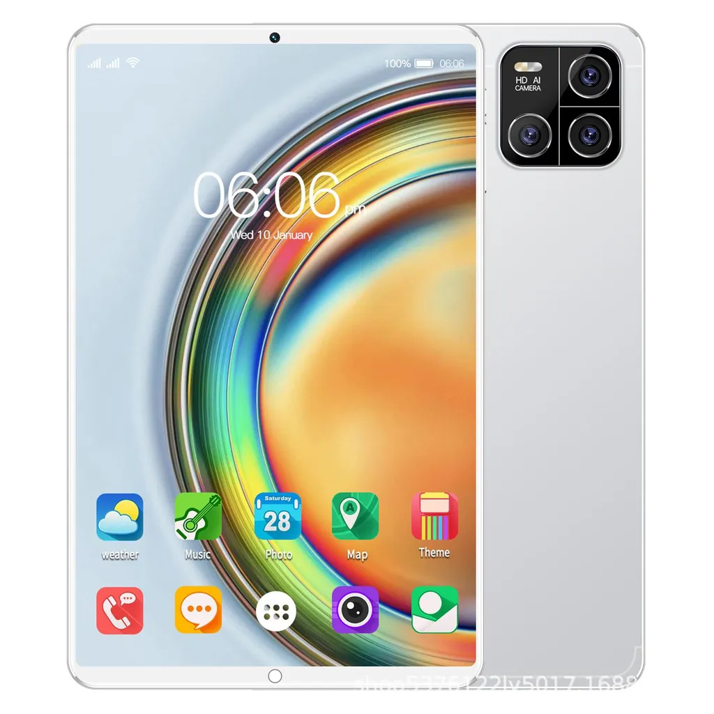 Tablette ZELURXX 10,1 pouces 12Go 512Go Android 13 5G Argent Performante