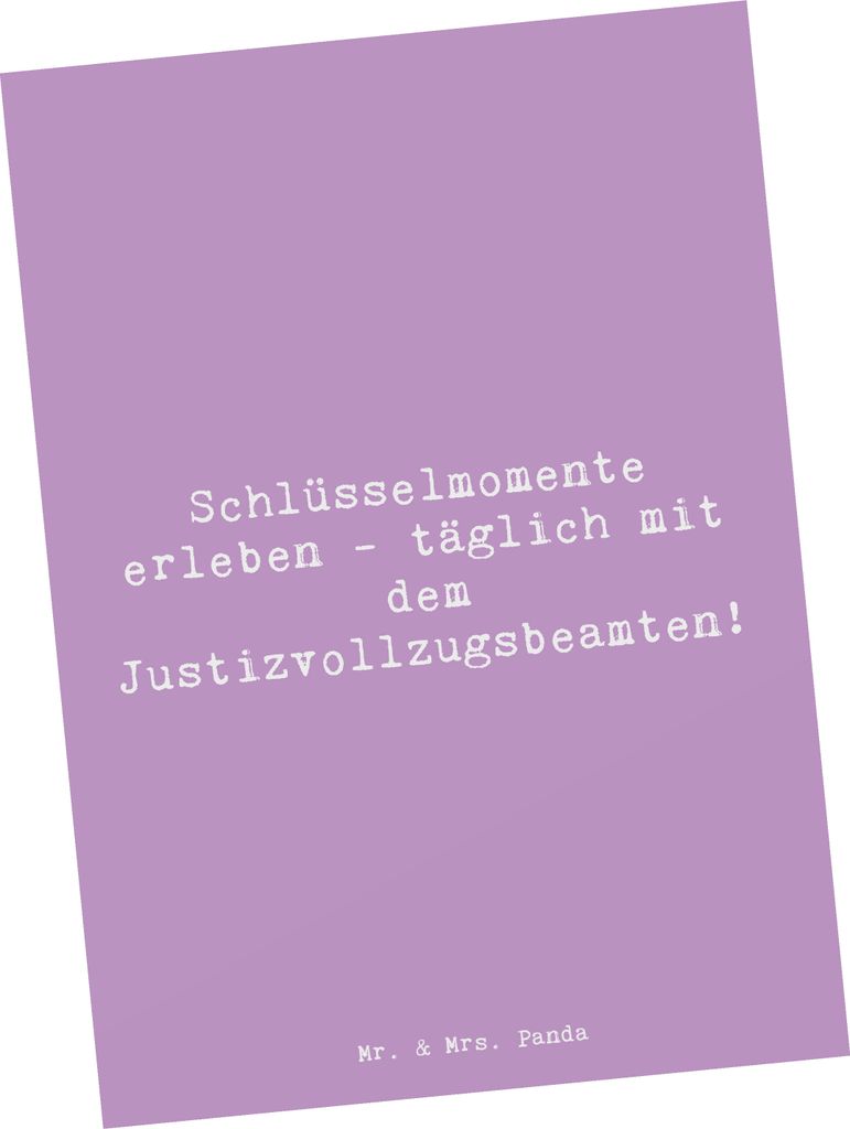 Mr. & Mrs. Panda Postkarte Spruch Justizvollzugsbeamte Momente - Lavendeltraum - Geschenk, Berufsleben, Dankbarkeit, Grußkarte, Verantwortung, Ans...