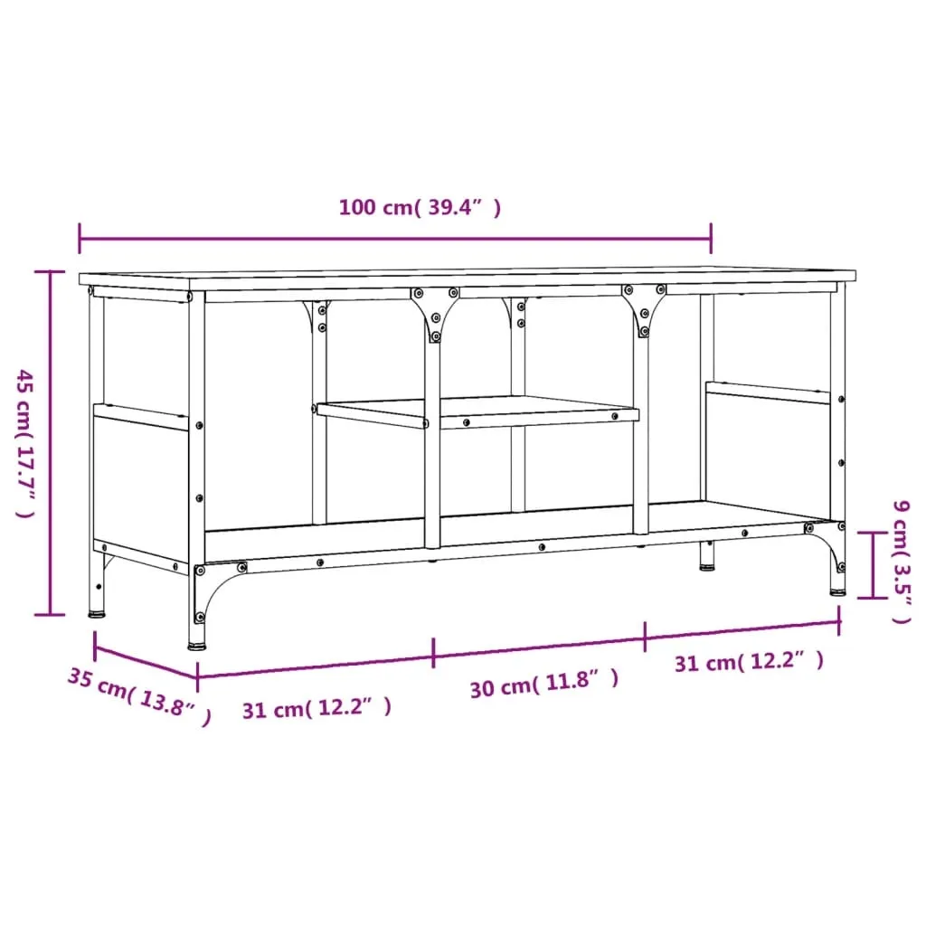 Supporto TV SYFAX 100x35x45 - Legno Multistrato e Ferro Industrial - 7