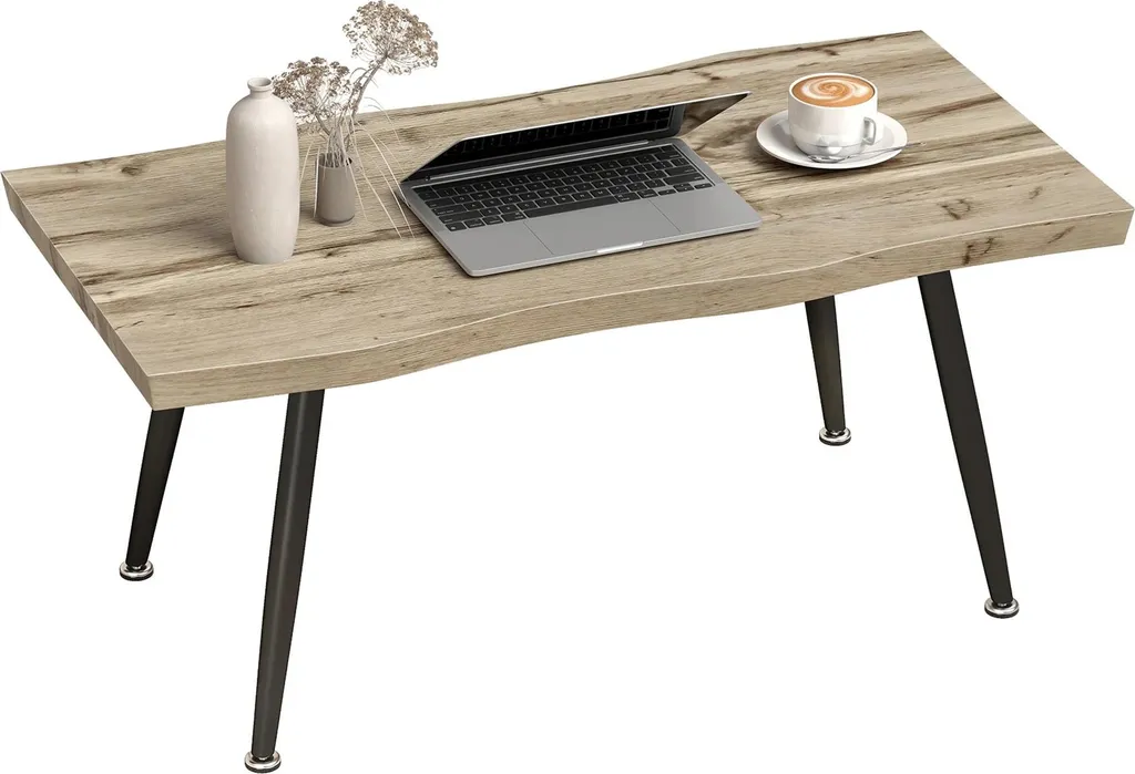 Grande table basse rectangulaire beige pour salon moderne et convivial