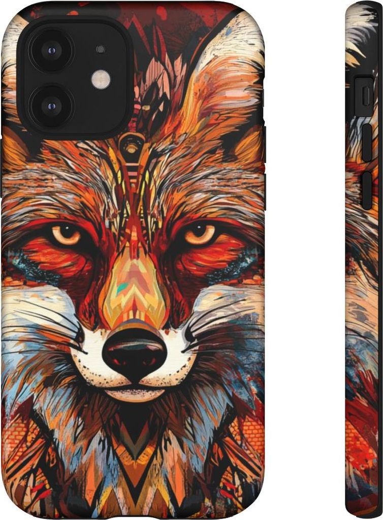 Abstraktes Fuchs-Gesicht – Hülle Kompatibel mit iPhone 12