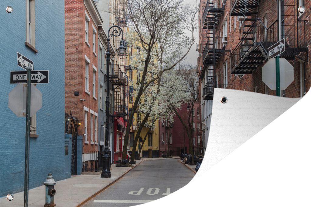 MuchoWow 90x60 cm Outdoor-Poster Gartendeko Sichtschutz Garten Poster für den Garten New York - Amerika - NYC