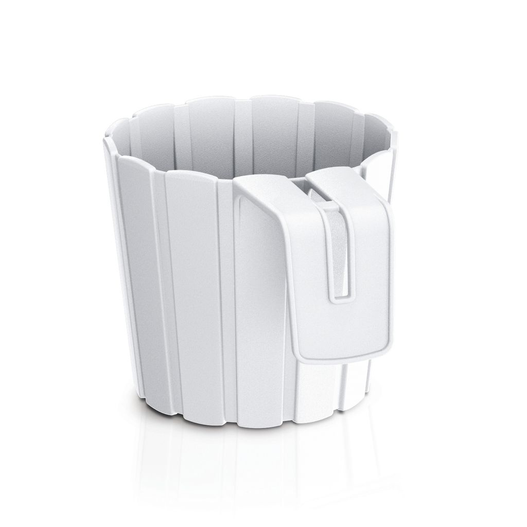 Vaso da balcone per balaustra con gancio Vaso bianco Immagine del prodotto 