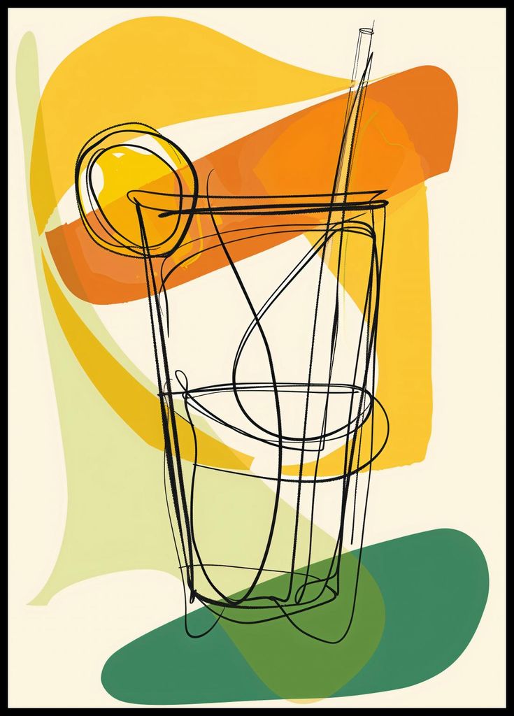 Poster 64x90cm Cocktail Kunst