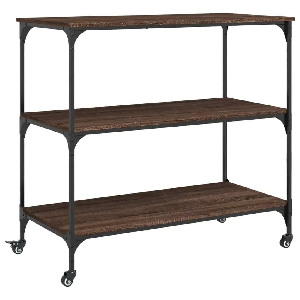Carrello Portavivande Rovere Marrone 102x50 cm | Mobile Cucina Ruote