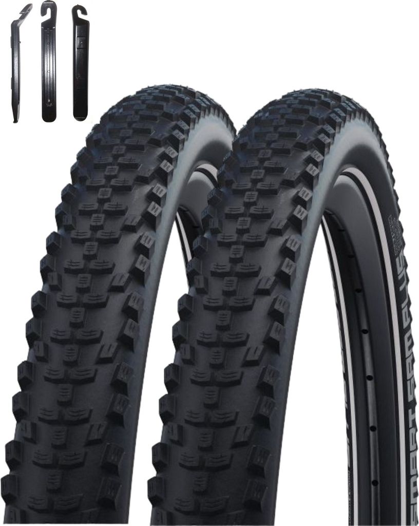 maxxi4you 2 x Schwalbe Smart Sam Plus DD ADDIX Performance Line Schwarz/Reflex 60-584 (27.5 x 2.35") inkl. maxxi4you Reifenheber