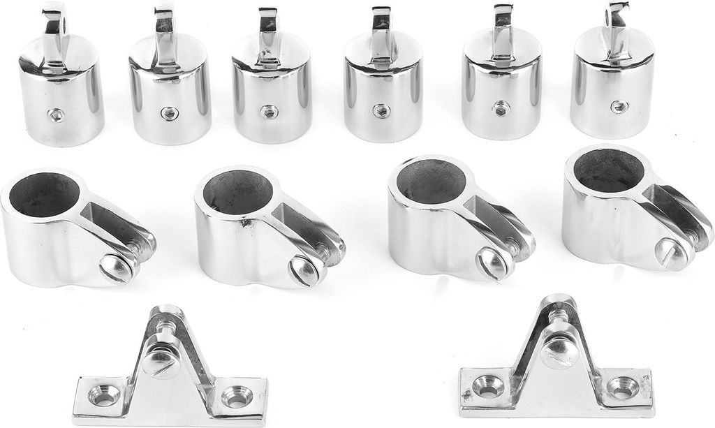 12-teiliges Set, 6 Backenschieber, 4 Ösen-Endkappe, 2 Deckscharnier, 3 Bogen, Bimini-Top-Montage, Bootszubehör, 22 mm (7/8 Zoll)