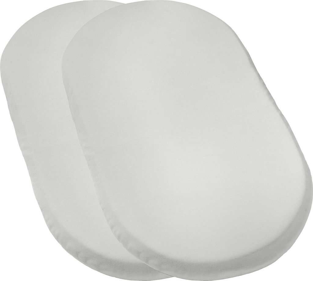 Erwin Müller Baby-Spannbettlaken Murnau" 2er-Pack weiß 40x70 cm oval"