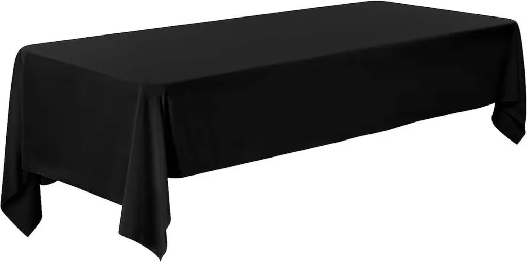 Tovaglia Rettangolare 260x150 Nera in Cotone Resinato Elegante