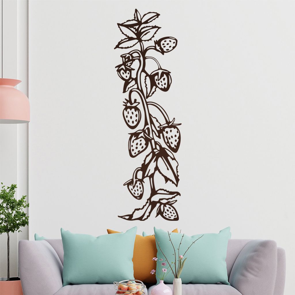 Himbeere - Pflanzen Wandtattoo in 6 Größen - Wandaufkleber Wall Sticker - Dekoration, Küche, Wohnzimmer, Schlafzimmer, Badezimmer
