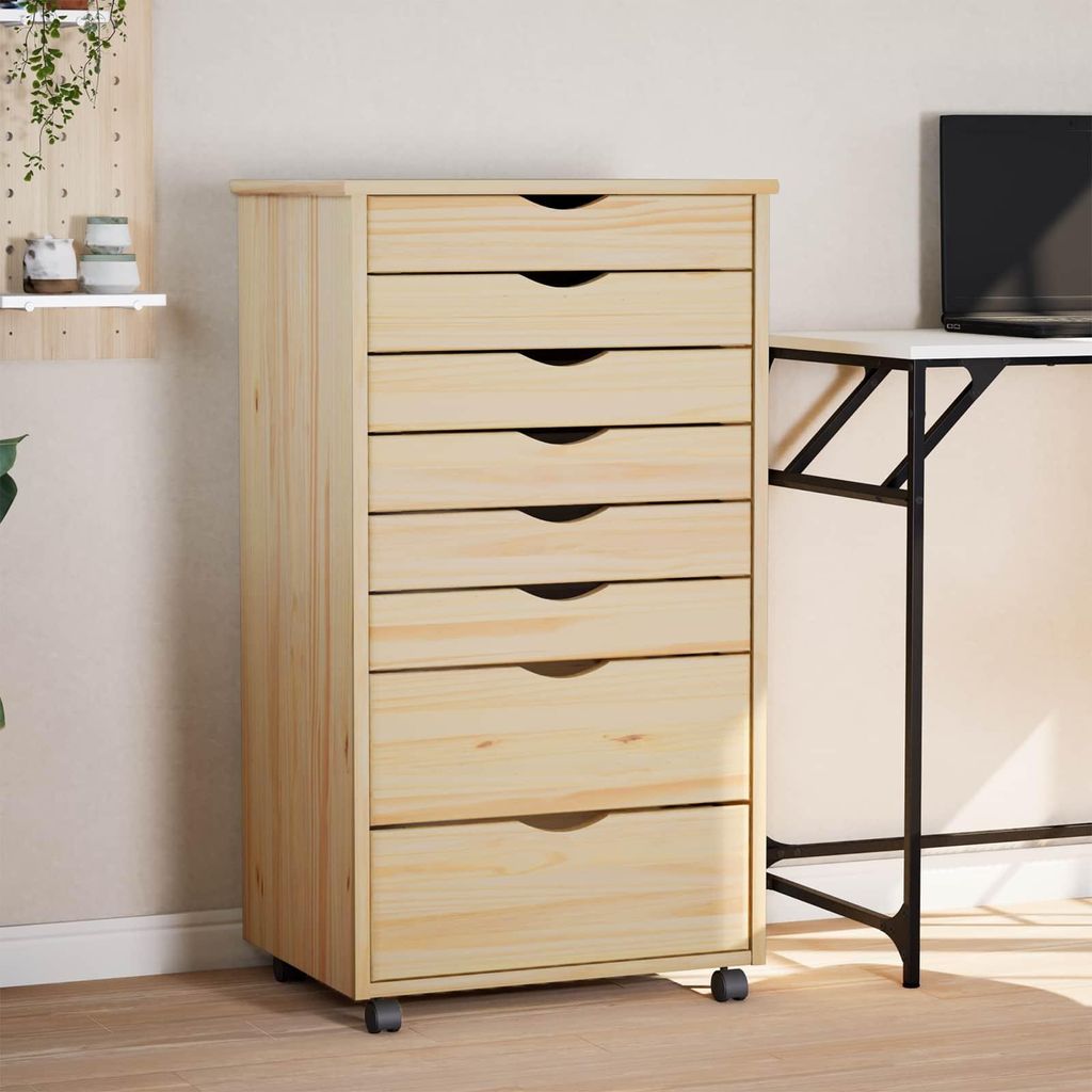 "2026 Aktion"Rollcontainer - elegante Design - Stahlschrank/Aktenschrank - mit Schubladen MOSS Klarlack 53x39x103cm - Kommoden DE6618267