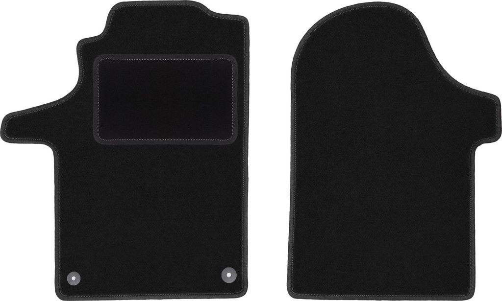 Velours-Fußmatten Vorne passend für Toyota Corolla Verso II (7 Personen, Bj. 2004-2009) – schwarz, passgenau, mit Befestigungen set 2 Stk. - S...