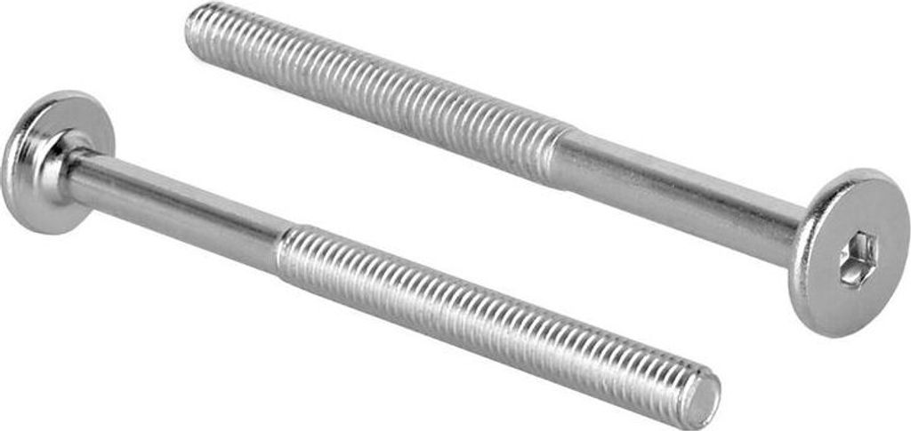 Flachkopfschrauben M6 Möbelschrauben Möbelverbinder 75mm Produktbild 
