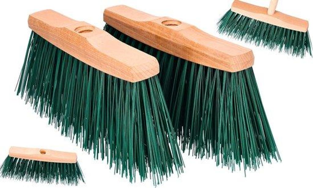 Set aus 2 Außen/Innen Besen 24 cm heavy-duty Straßenbesen Gartenschaufel Bodenbesen Eckbesen für Terrasse Garage Dach