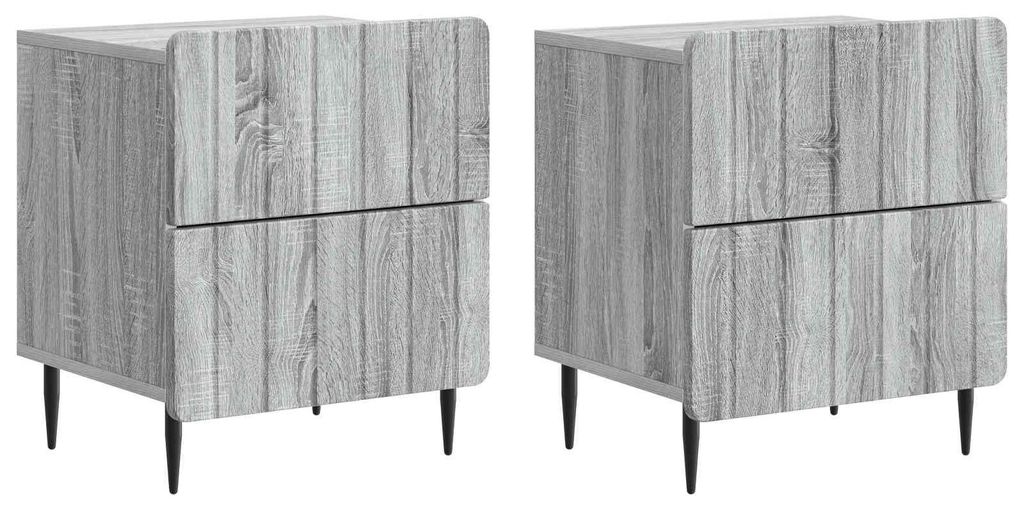 Nachttisch 2 pcs Graues Sonoma 43 x 34,5 x 49,5 cm