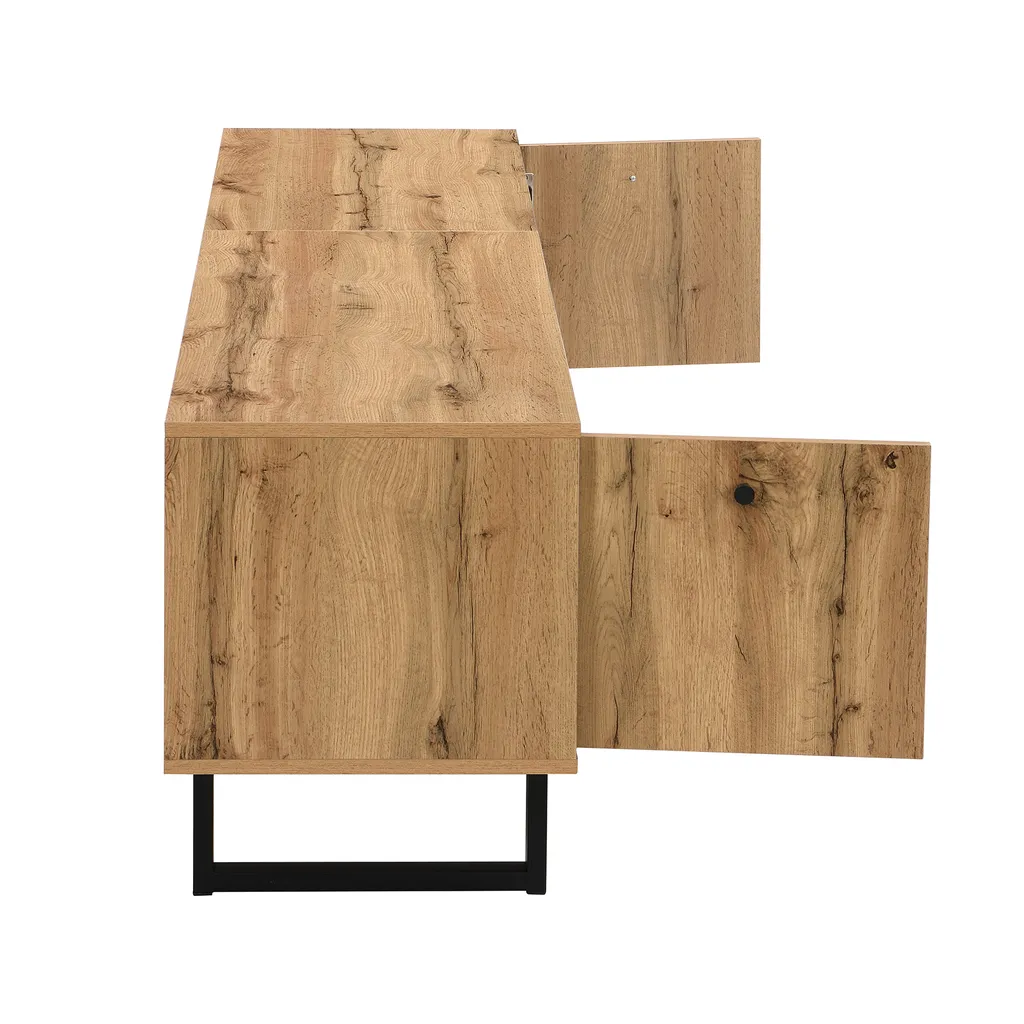Banc TV avec Rangement pour Câbles et LED, Solution Salon Ordonné - 9
