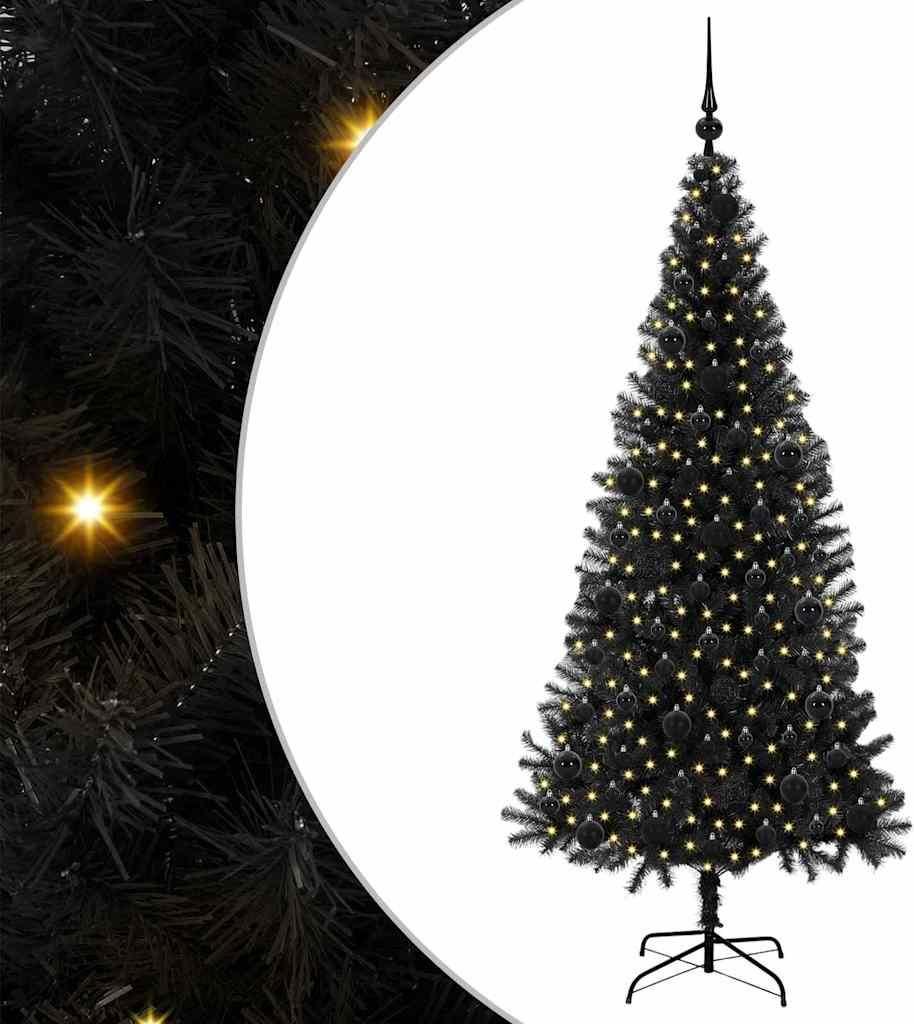 VidaXL Albero Di Natale Artificiale Sottile 300 Cm - PVC Verde Con Base In Metallo - Design Salvaspazio - 4