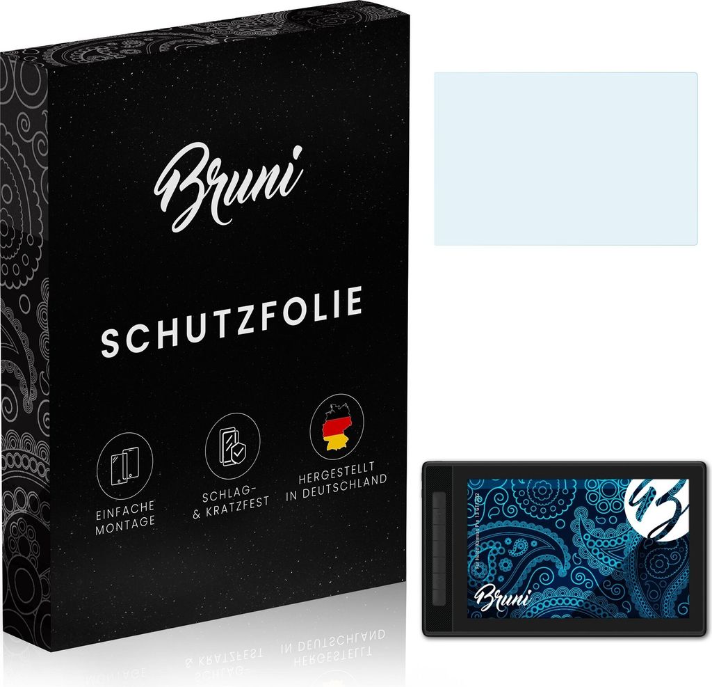 Bruni Basics-Clear 2x Schutzfolie kompatibel mit Huion Kamvas Pro 13 (GT1302) Folie