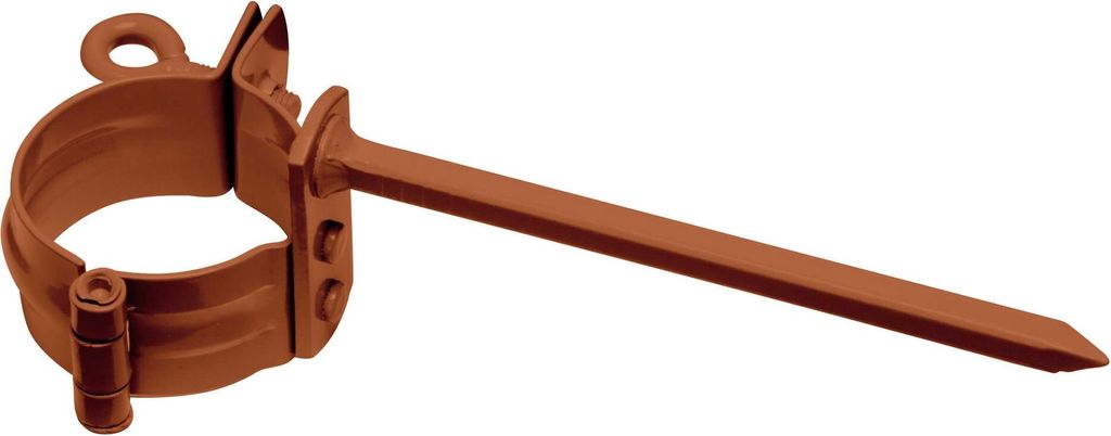 INEFA Rohrschelle mit Schlagstift 110mm DN85 / 85mm Braun Stahl kunststoffbeschichtet, Dachrinnenzubehör, einfache Montage, Germany