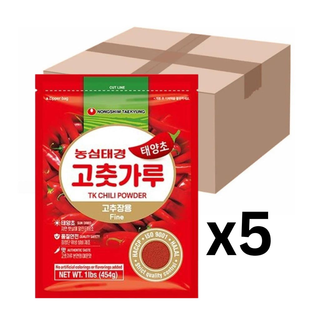 5er-Pack Nongshim Taekyung Gochugaru Chilipulver für Kimchi fein 454g
