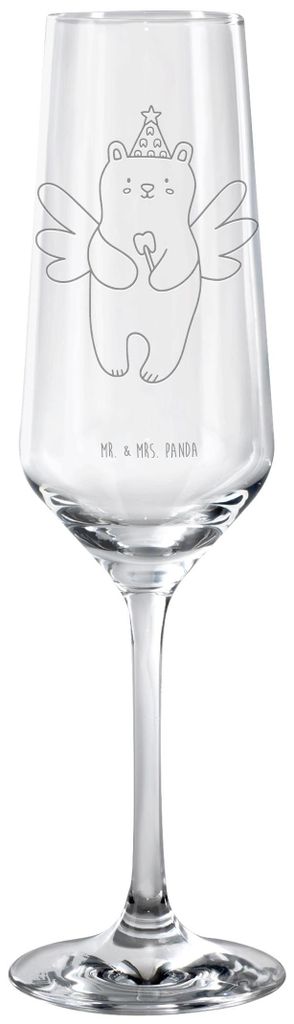 Mr. & Mrs. Panda Glas Bär Zahnfee - Transparent - Geschenk, Fee, Trinkglas, Sektflöte, Champagnerglas, Teddy, Flute, Milchzahn, Erster Zahn, Sekt...