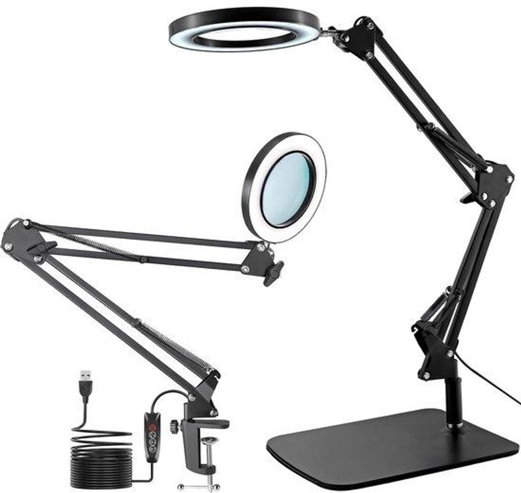 Unyqoos® LED-Lupenlampe – verstellbare Lupe mit 15× Produktbild 