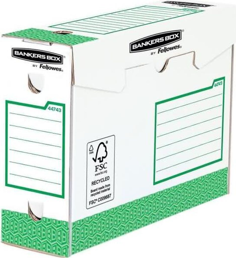 BankersBox Archivschachtel A4+ B:100mm weiß/grün 20PK