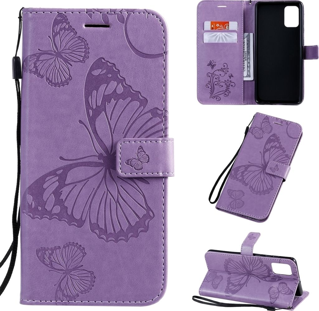 Mobigear Butterfly Samsung Galaxy A71 Hülle Klapphülle Geldbörse - Lila