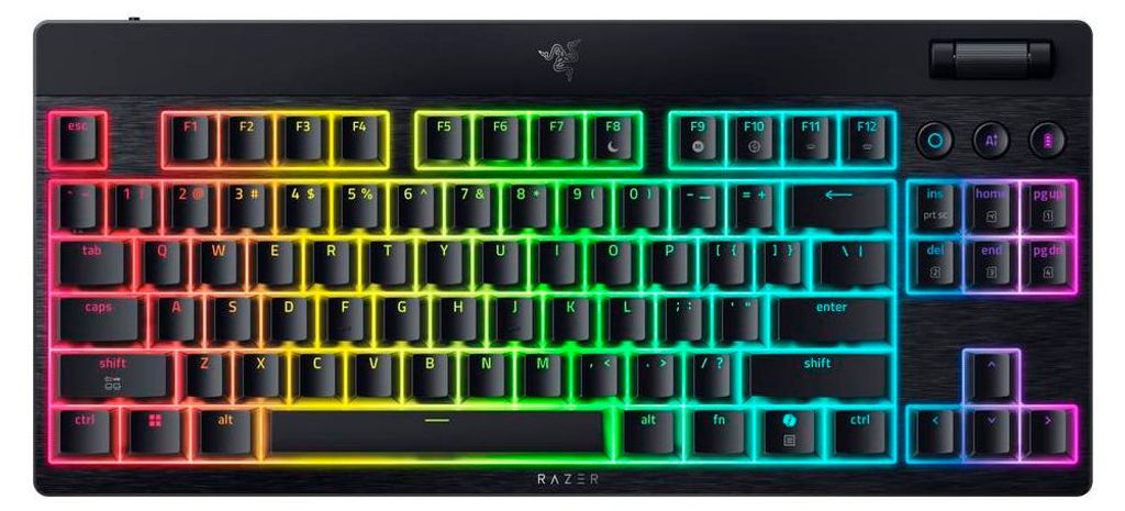 Razer BlackWidow V4 Low-Profile Tenkeyless HyperSpeed, Verkabelt & Kabellos, USB + RF Wireless + Bluetooth, Mechanischer Switch, QWERTY, RGB-LED, S...