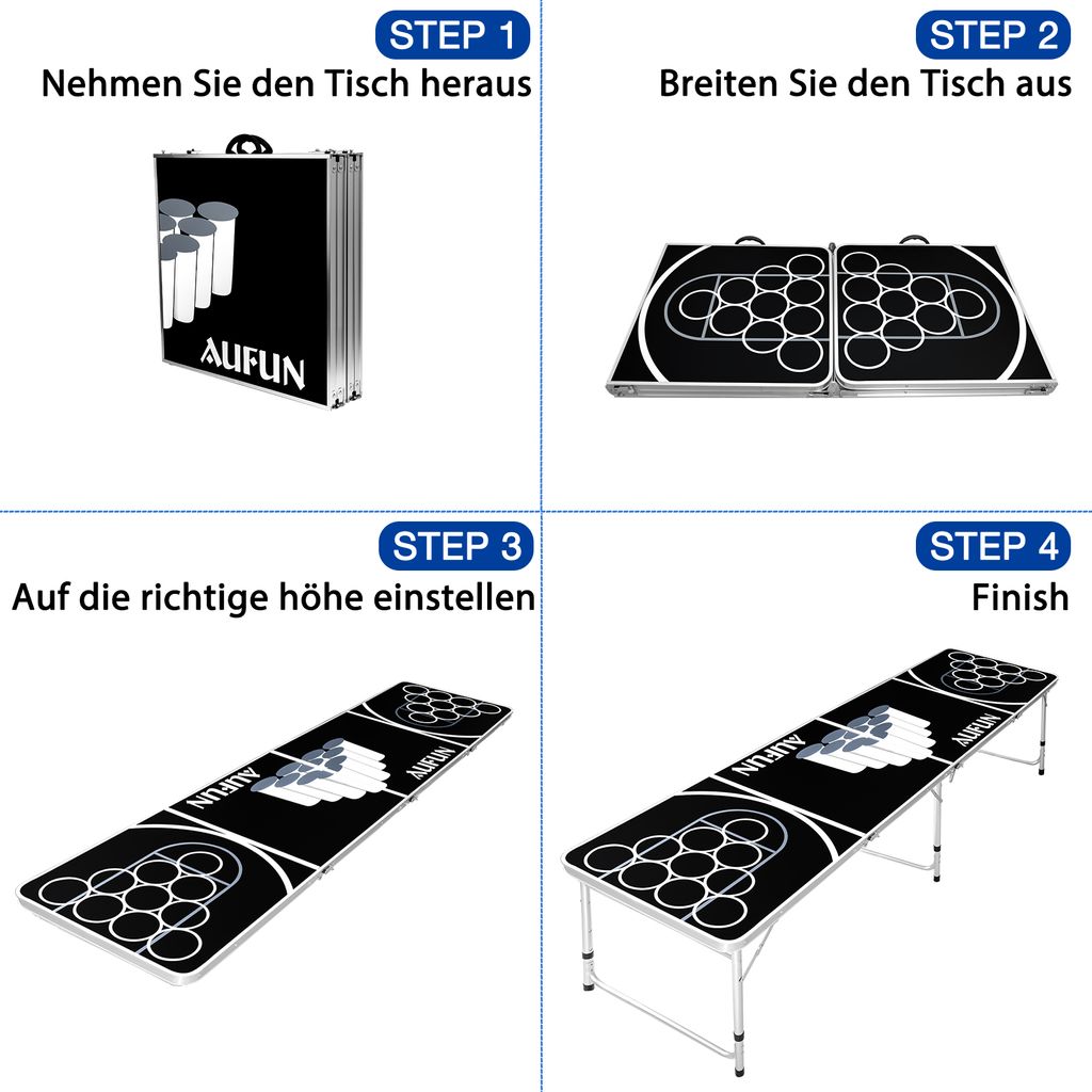 YUENFONG Beer Pong set pro dospělé, včetně 6 míčků a 100 Obrázek produktu 5