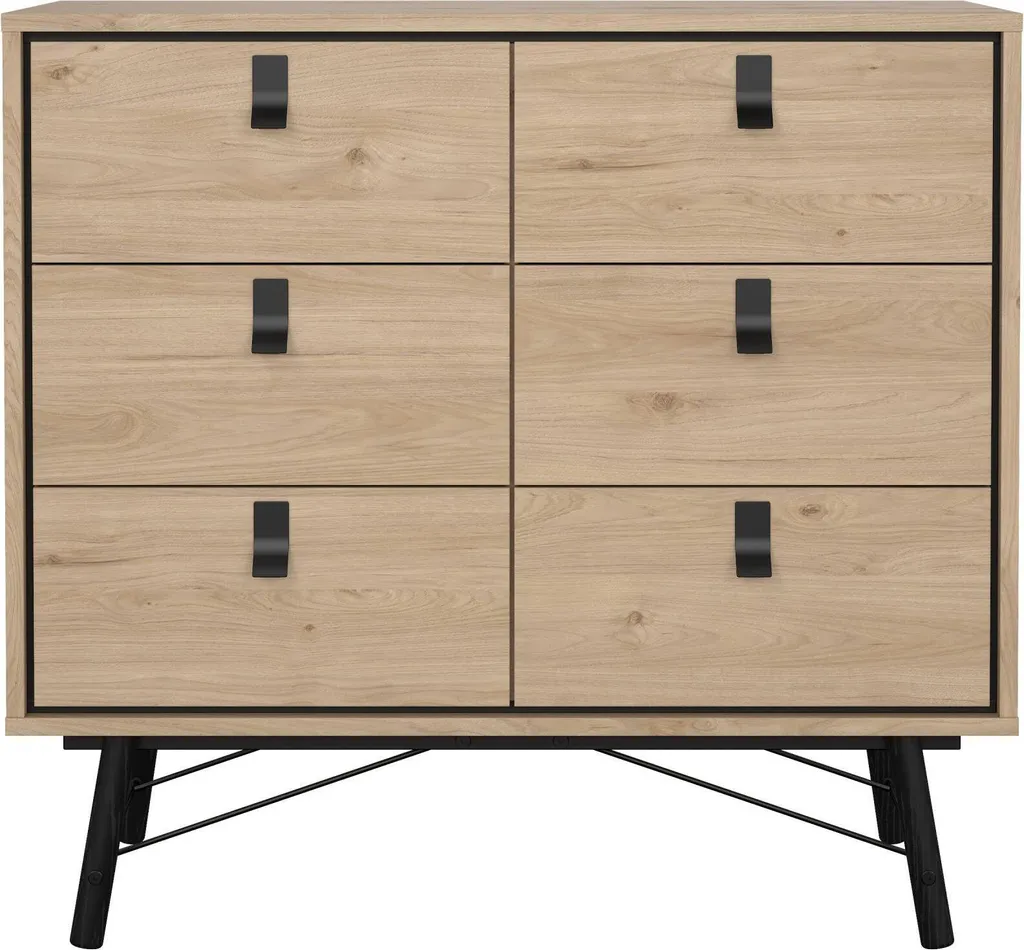 Buffet Maka 102cm : Solution de Rangement Chêne Brun pour Petit Espace - 7