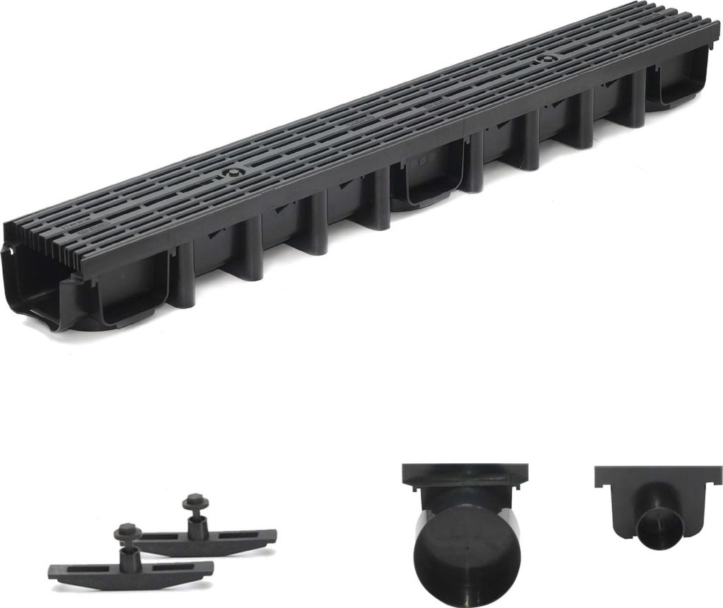 1m Entwässerungsrinne für modulares System A15 98mm, Produktbild 