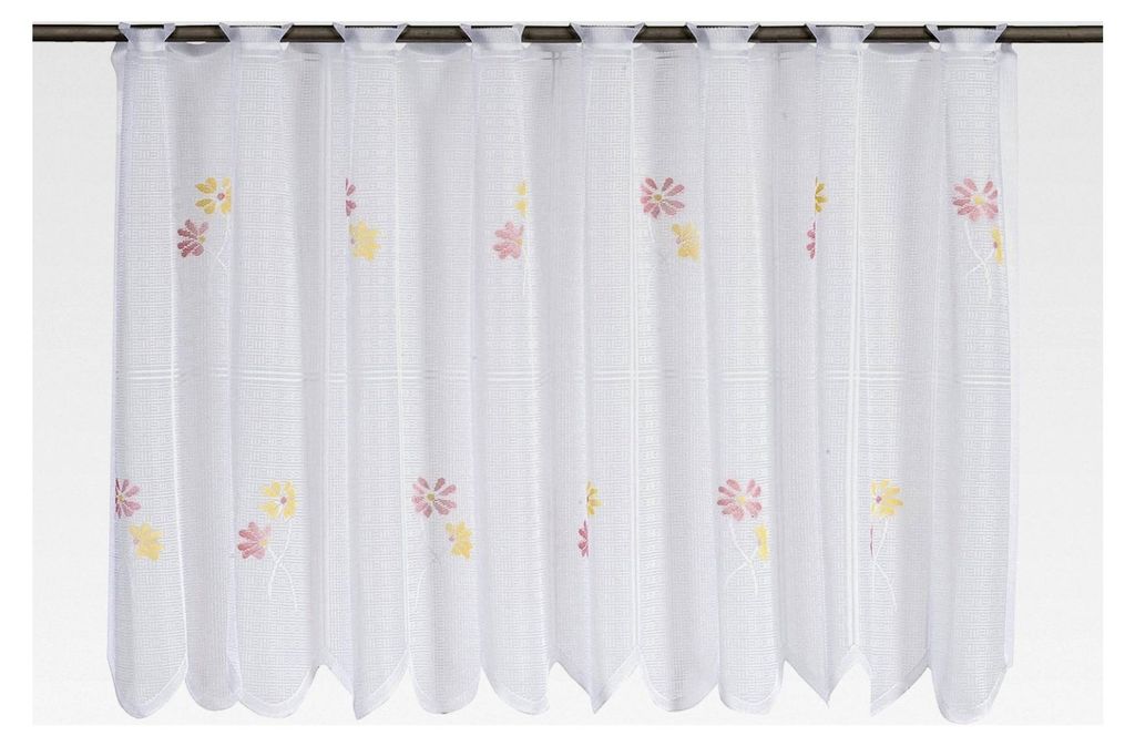Transparente Bistrogardine weiß-bunt 60 x 160 cm für Küchenfenster