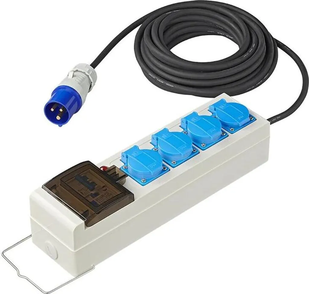Bloc multiprise de camping 10m avec disjoncteur RCD et double USB - 2