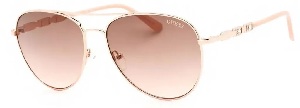 Guess GF6143 28F Lunettes de soleil monture métal doré verres marron