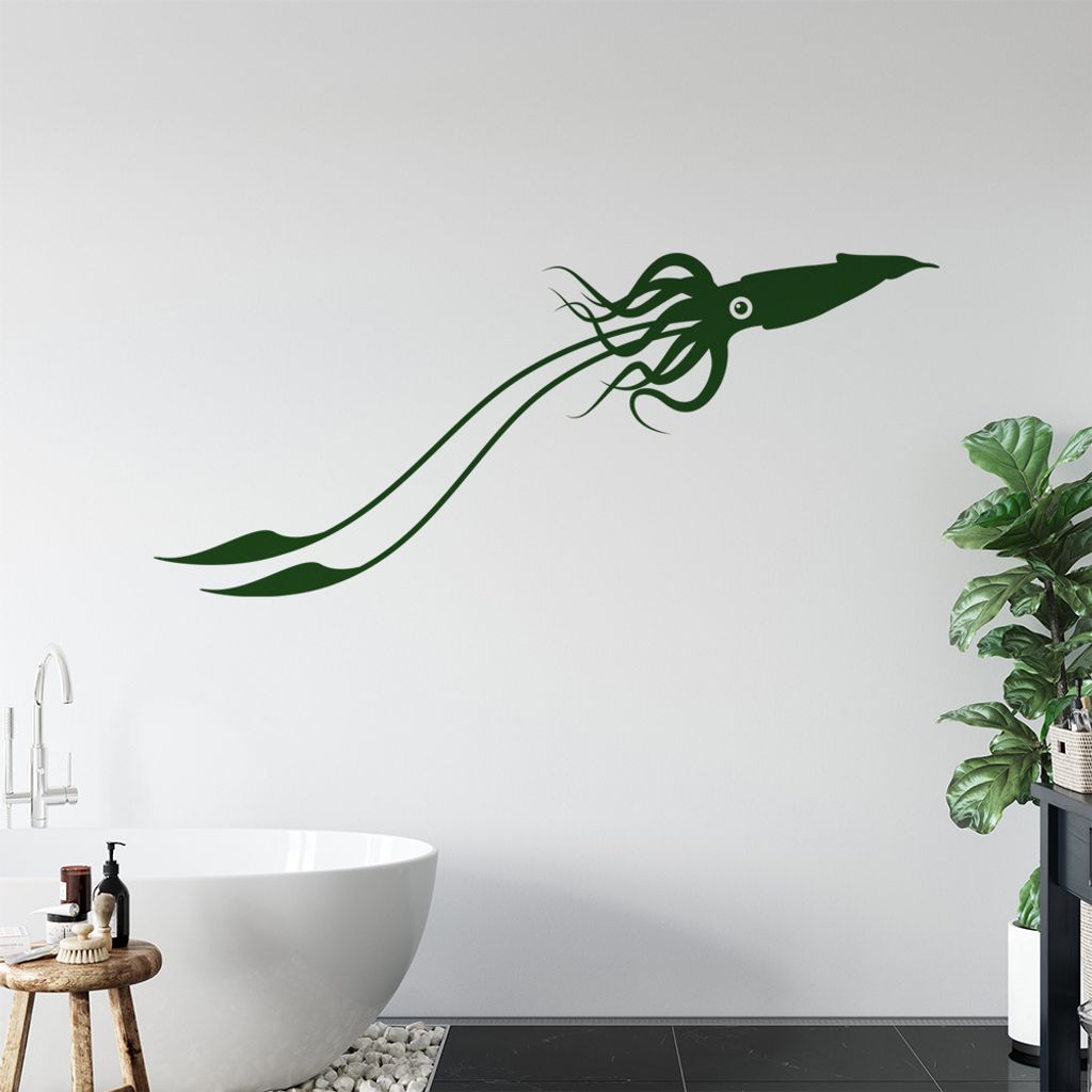 KIWISTAR Kalmar Tintenfische Kopffüßer Tentakel Wandtattoo in 6 Größen - Wandaufkleber Wall Sticker - Dekoration, Küche, Wohnzimmer, Schlafzim...