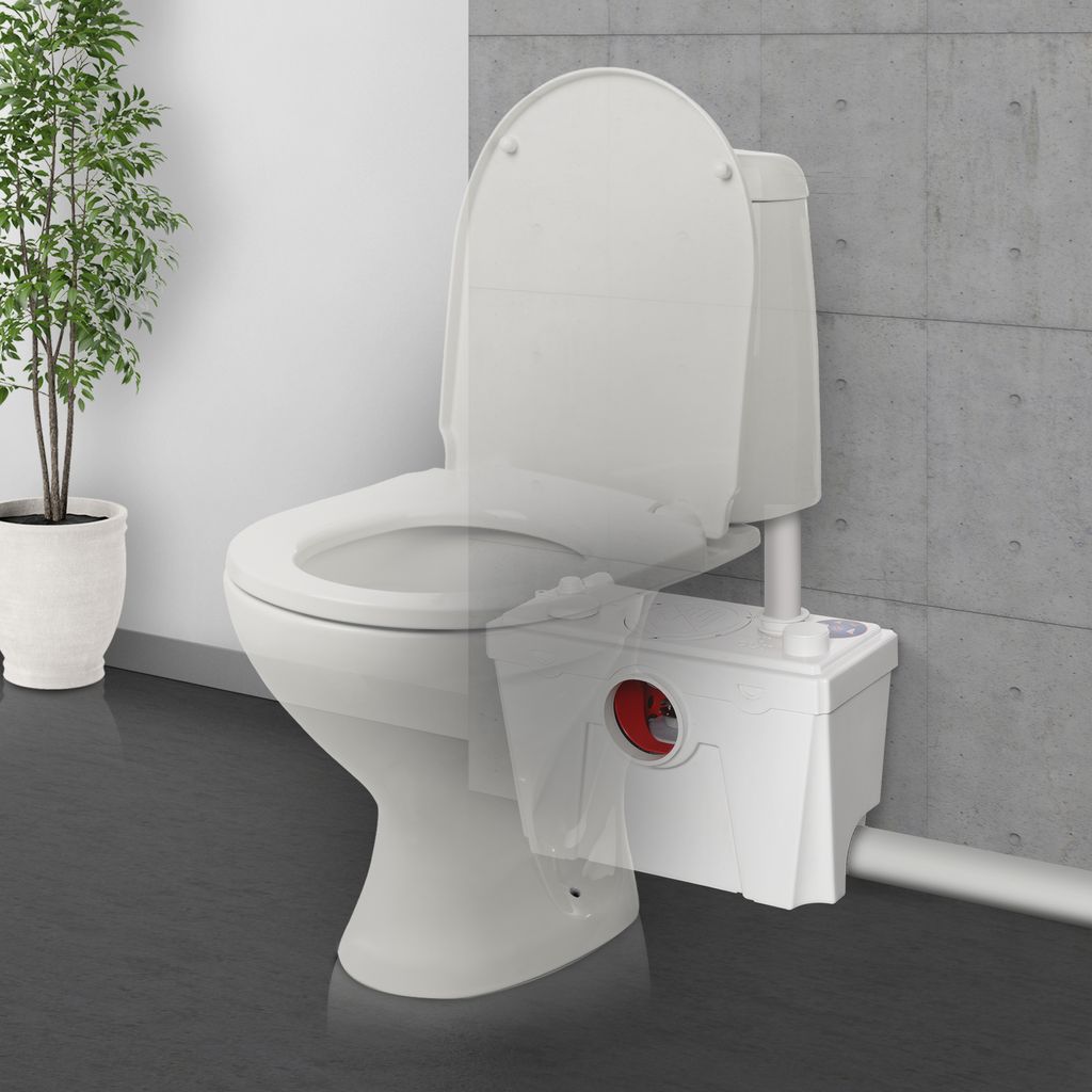 HOMCOM Hebeanlage Abwasserpumpe Fäkalienpumpe Haushaltspumpe für WC Dusche,  500W, 40 x 18,5 x 28 cm