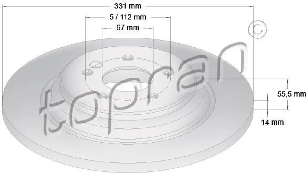 Éliminez les bruits de freinage : Disque arrière A163 423 00 12 W163
