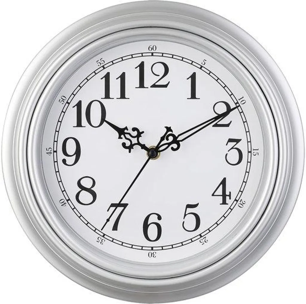 Horloge murale silencieuse argentée 30 cm : fini le bruit du tic-tac