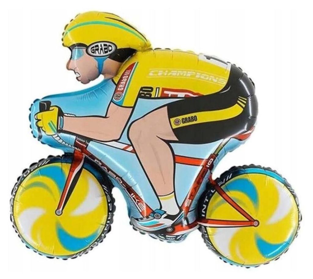 CYCLIST Folienballon Radfahrer Gelb Athlet Leader Produktbild 