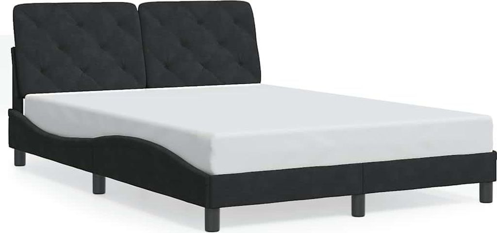 vidaXL Bettgestell ohne Matratze Schwarz 120x200 cm Samt