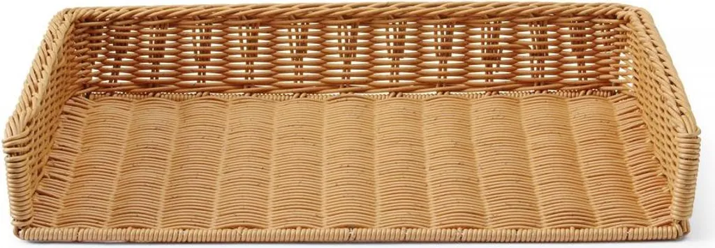 HENDI Cestino per pane, GN 1/2, rettangolare, espositore cesto contenitore da tavolo o da banco per pane, frutta e verdura, 325x265x(H)65mm, polipropilene