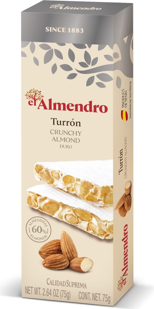 El Almendro Turron Duro bílý nugát s praženými mandlemi 75g Obrázek produktu 