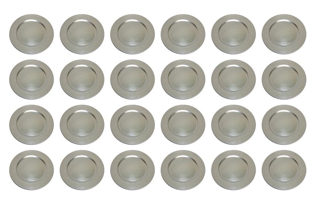 Platzteller Dekoteller Ø 33 cm silber Set Produktbild 