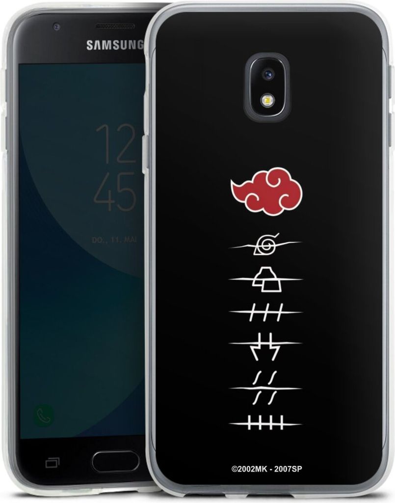 DeinDesign Handyhülle für Samsung Galaxy J3 (2017) Silikon Hülle Case Smartphone Schutzhülle Naruto Shippuden Offizielles Lizenzprodukt Akatsuki
